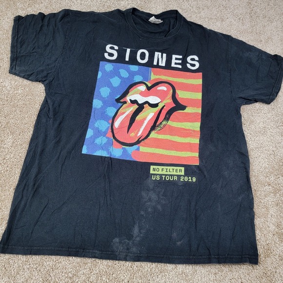 Rolling Stones No Filter US Tour 2019 Graphic T Shirt Size Large Read - Picture 1 of 6